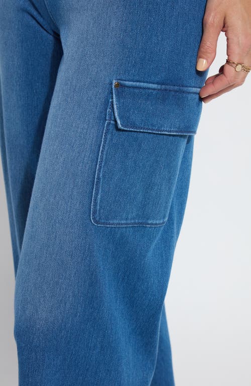 Lyssé Erin West High Waist Crop Wide Leg Utility Pants In Mid Wash