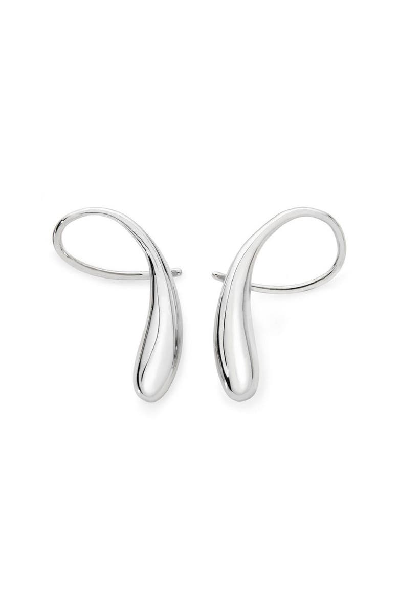 Drop Cross Earrings, Main, color, Sterling Silver