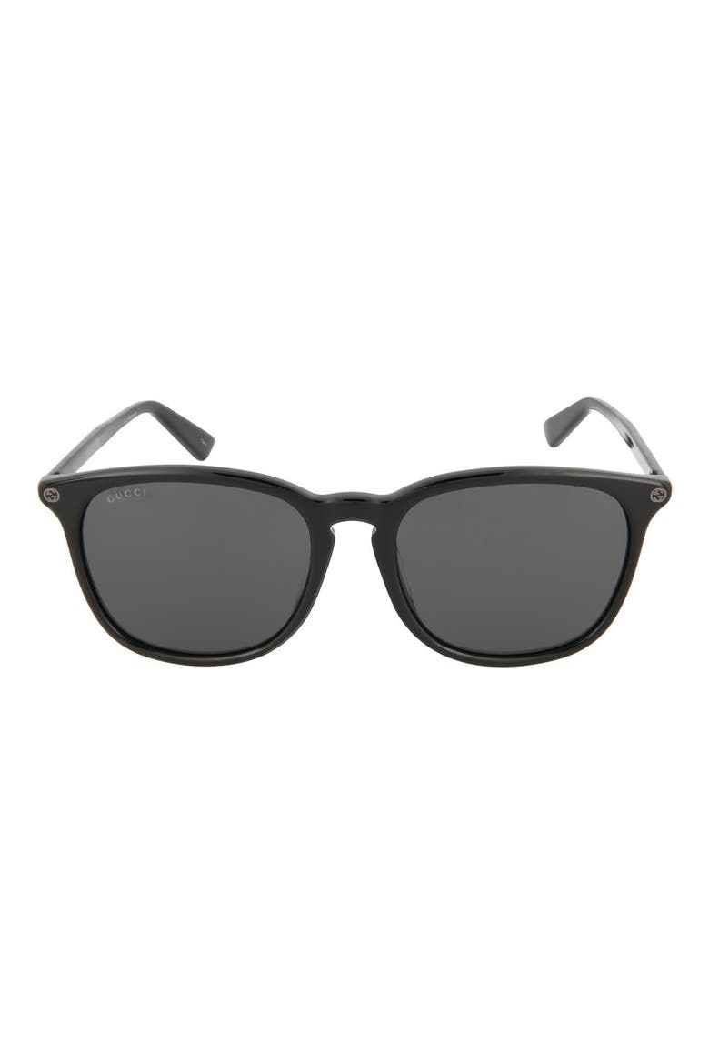 56mm Square Sunglasses, Main, color, BLACK BLACK GREY