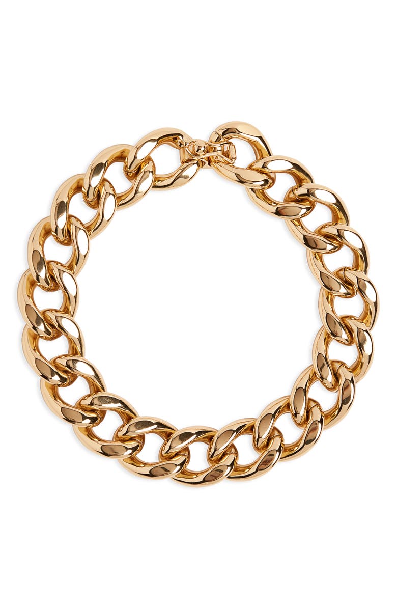 Isabel Marant Curb Chain Link Choker Necklace, Main, color,