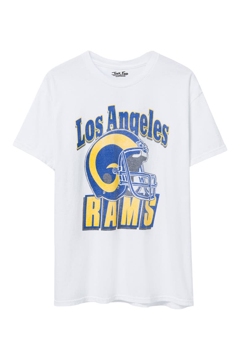 Los Angeles Rams Throwback Helmet Cotton Graphic T-Shirt, Main, color, WHITE