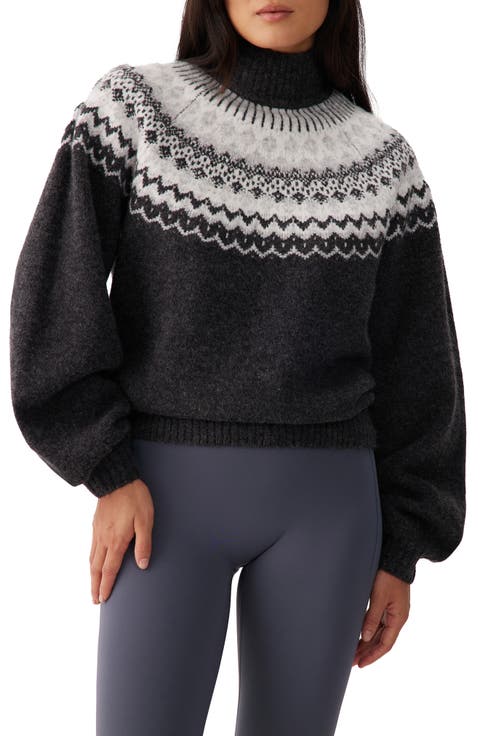 Caryn Fair Isle Mock Neck Sweater