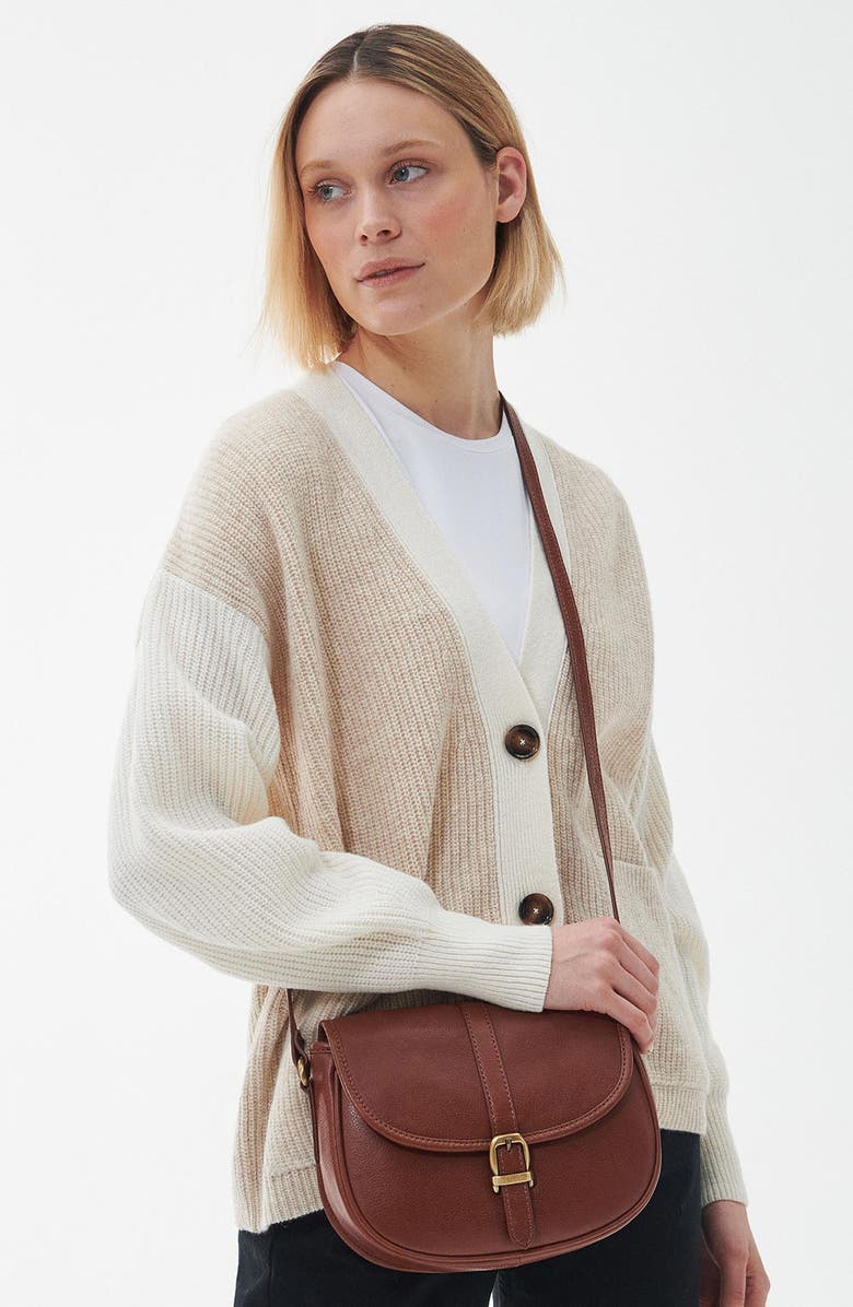 Barbour Laire Medium Leather Saddle Bag, Alternate, color, Brown