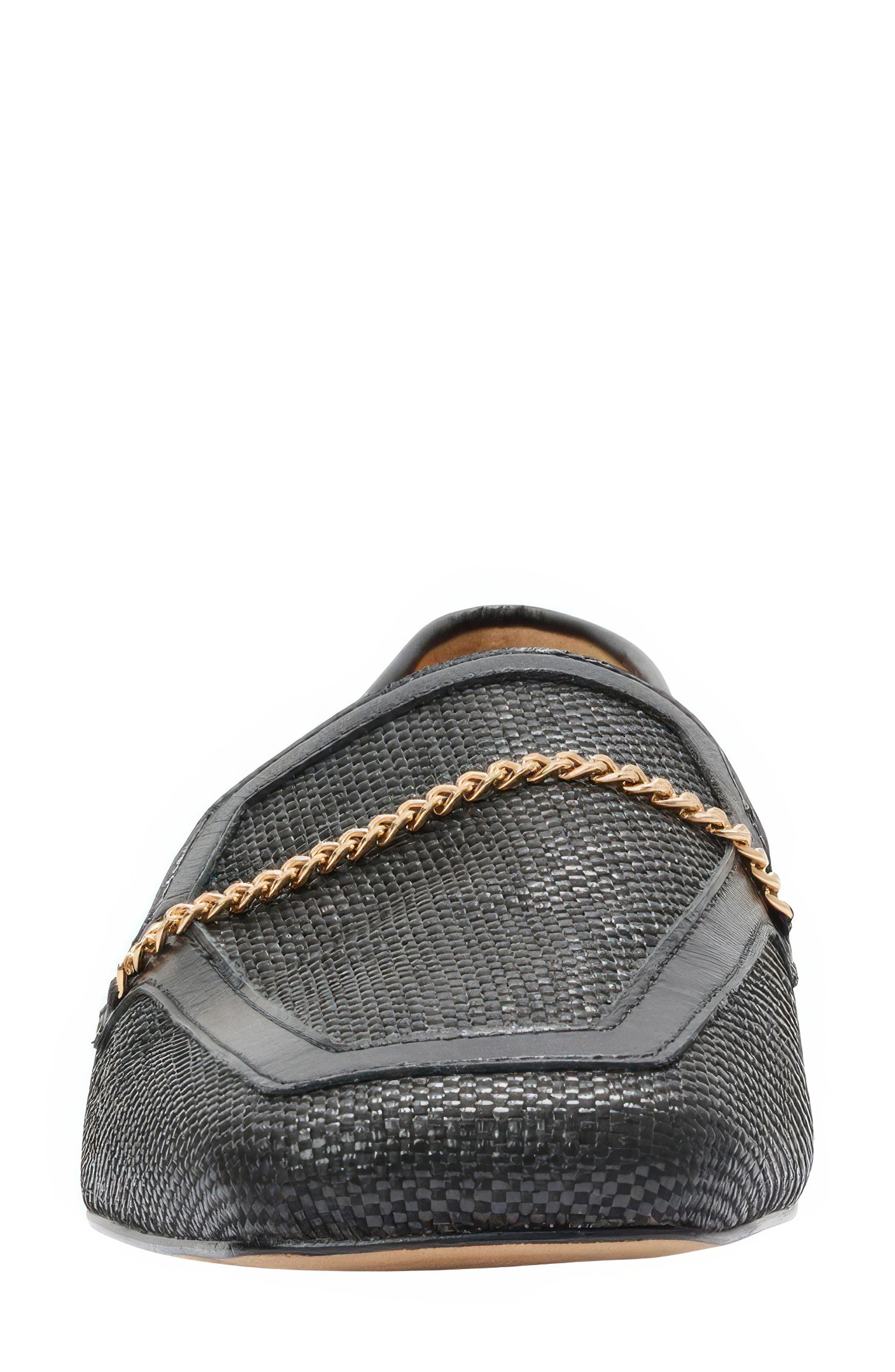 André Assous Ariane Loafer, Alternate, color, Black Raffia