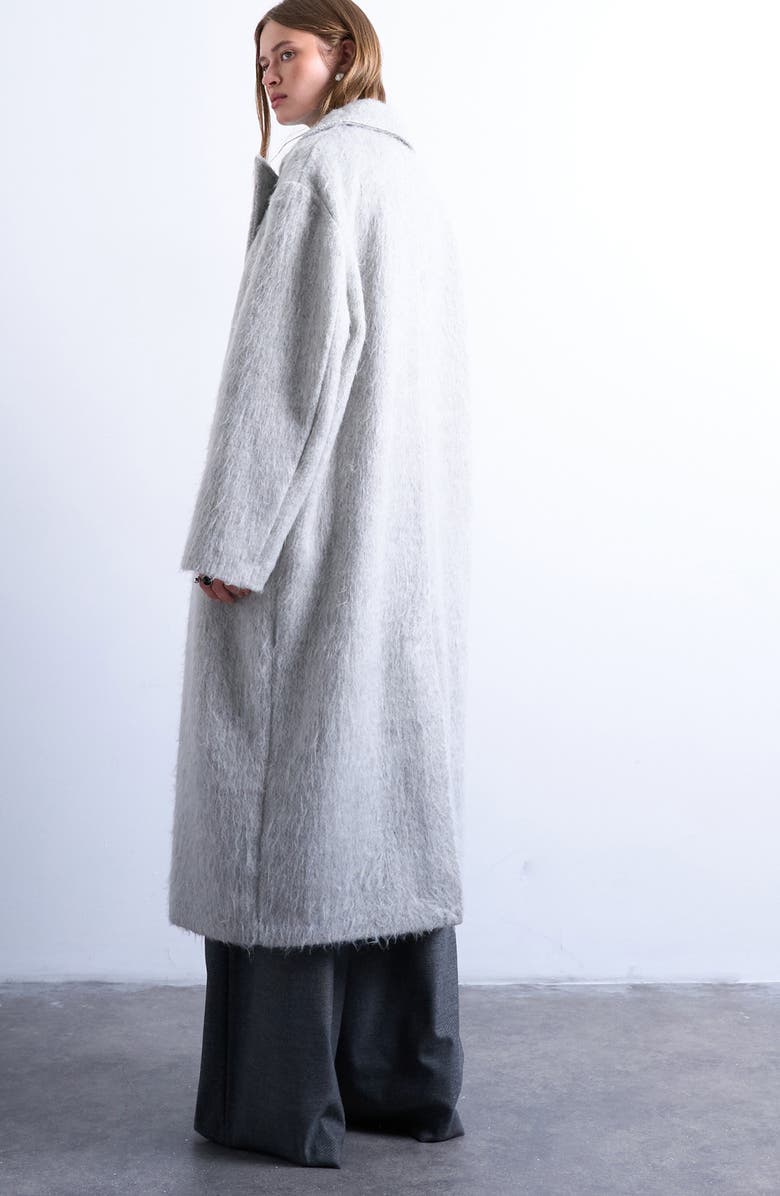 Topshop Oversize Coat, Alternate, color, Grey