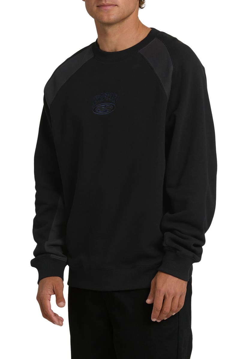 Billabong Bad Dog Embroidered Sweatshirt, Alternate, color, Black