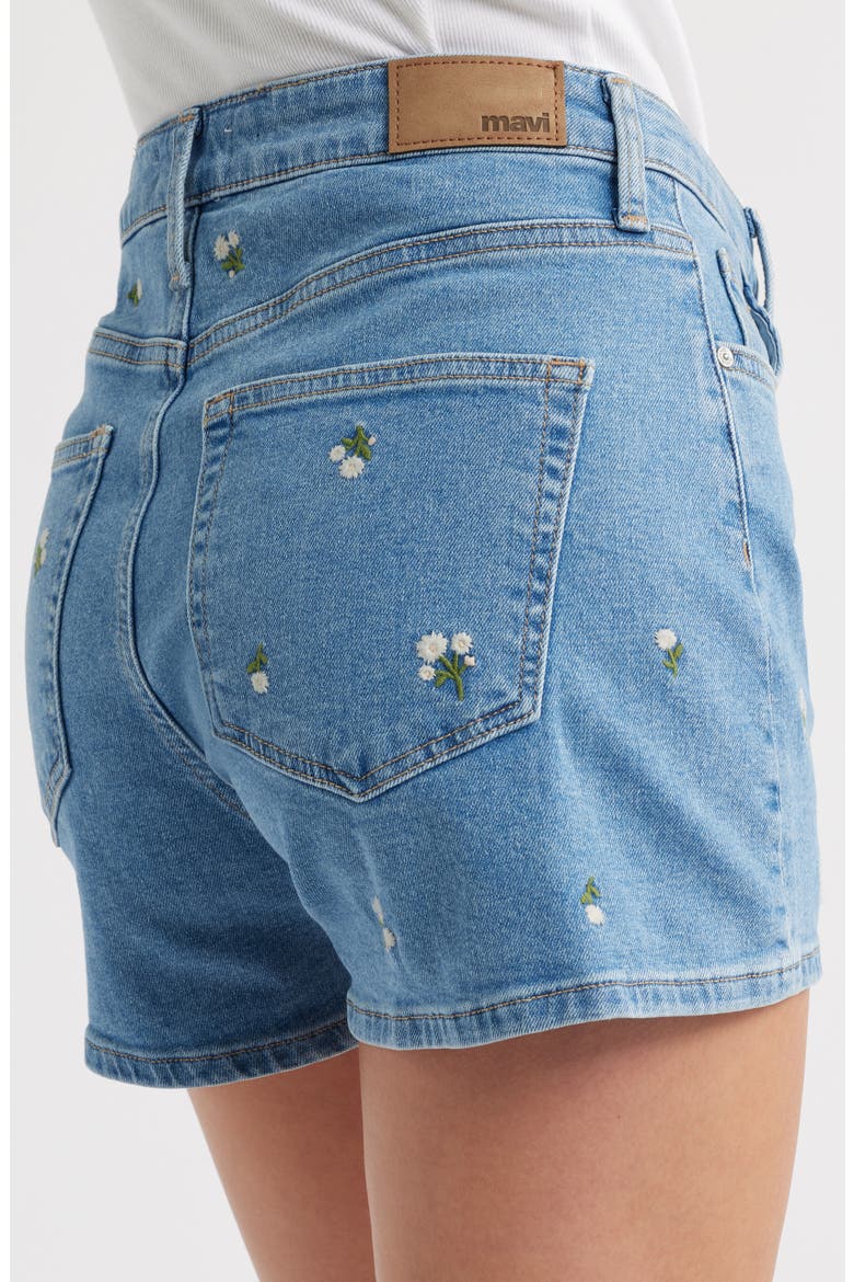 Heidi Embroidered Denim Shorts, Alternate, color, MID FLOWER DENIM