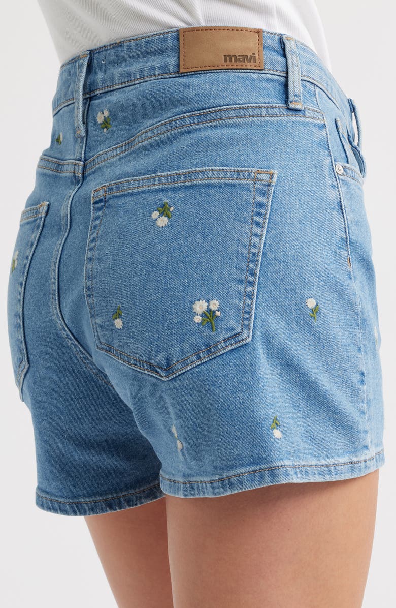 Mavi Jeans Heidi Embroidered Denim Shorts, Alternate, color, Mid Flower Denim