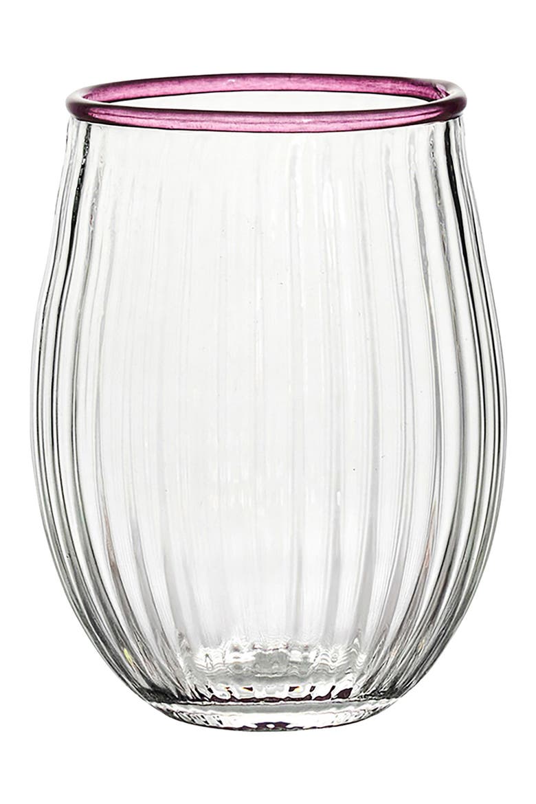 Nell Stemless Wine Glass, Main, color, BLUSH