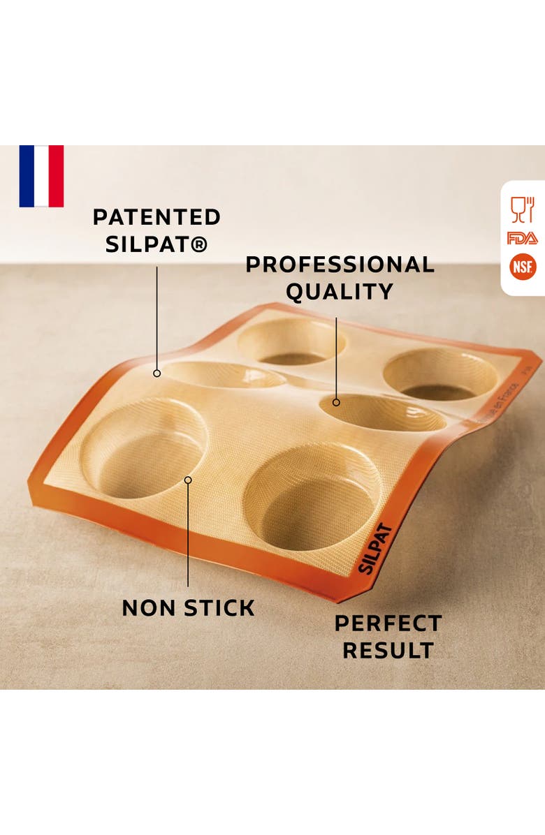 Silpat Perfect Non-Stick Large Round Cake Mold, Alternate, color, Orange