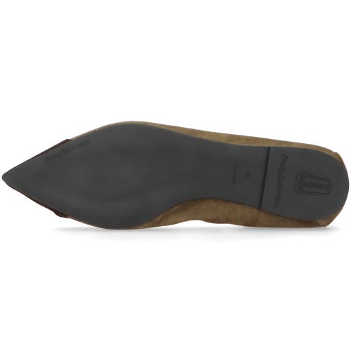 Pretty Ballerinas Pointed Toe Elasticated Ballet Flat In Brown