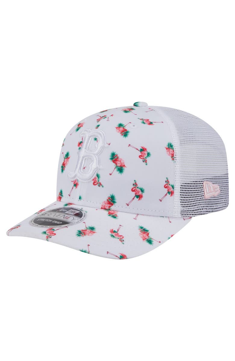 New Era Men's New Era White Boston Red Sox Flamingo Mesh Back 9SEVENTY Stretch-Snap Hat, Main, color, White