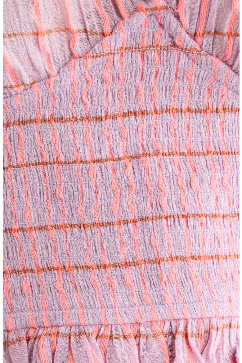 Paradise Check Cotton Blend Crop Tank, Alternate, color, PINK