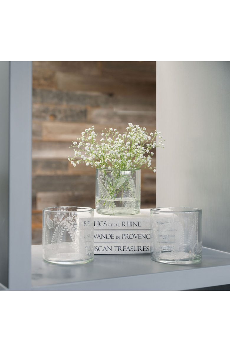 CG Hunter Etched Glass Candleholders, Alternate, color, Glass