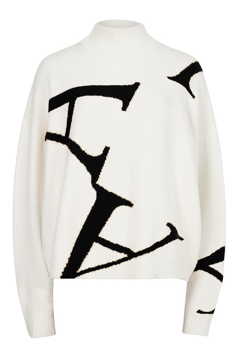 A Star Mock Neck Sweater, Alternate, color, BLACK/ CHALK WHITE