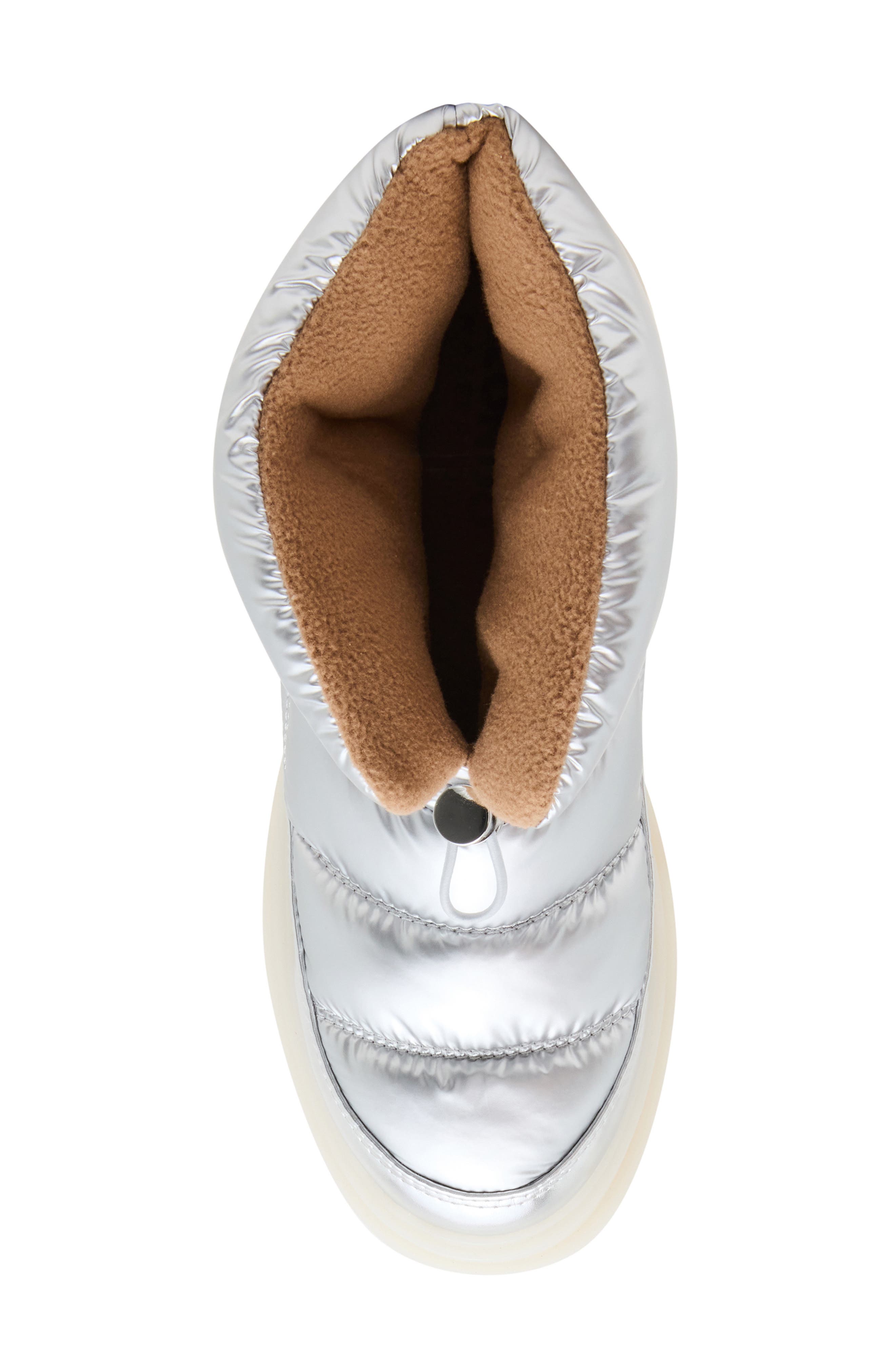Pya Waterproof Puffer Boot, Alternate, color, SILVER NYLON/ SUEDE