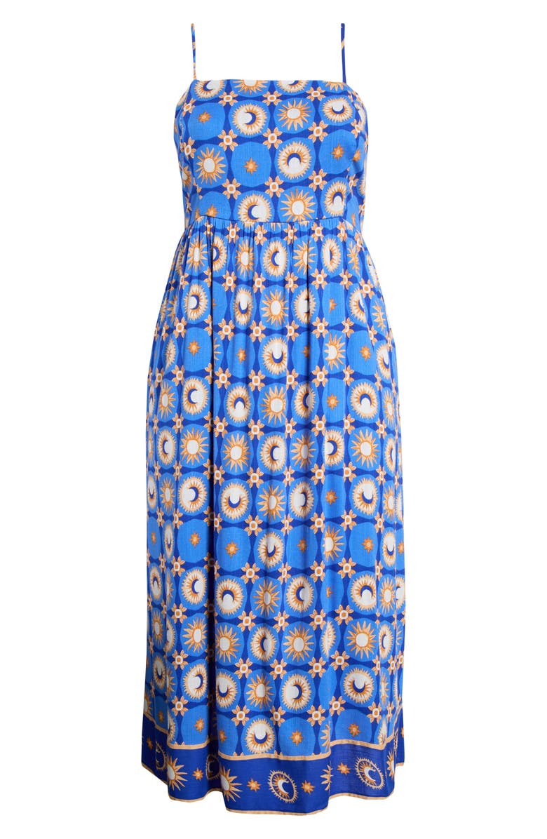 SUGARLIPS Moonshine Senia Midi Sundress, Alternate, color, Yellow-Blue-Multi