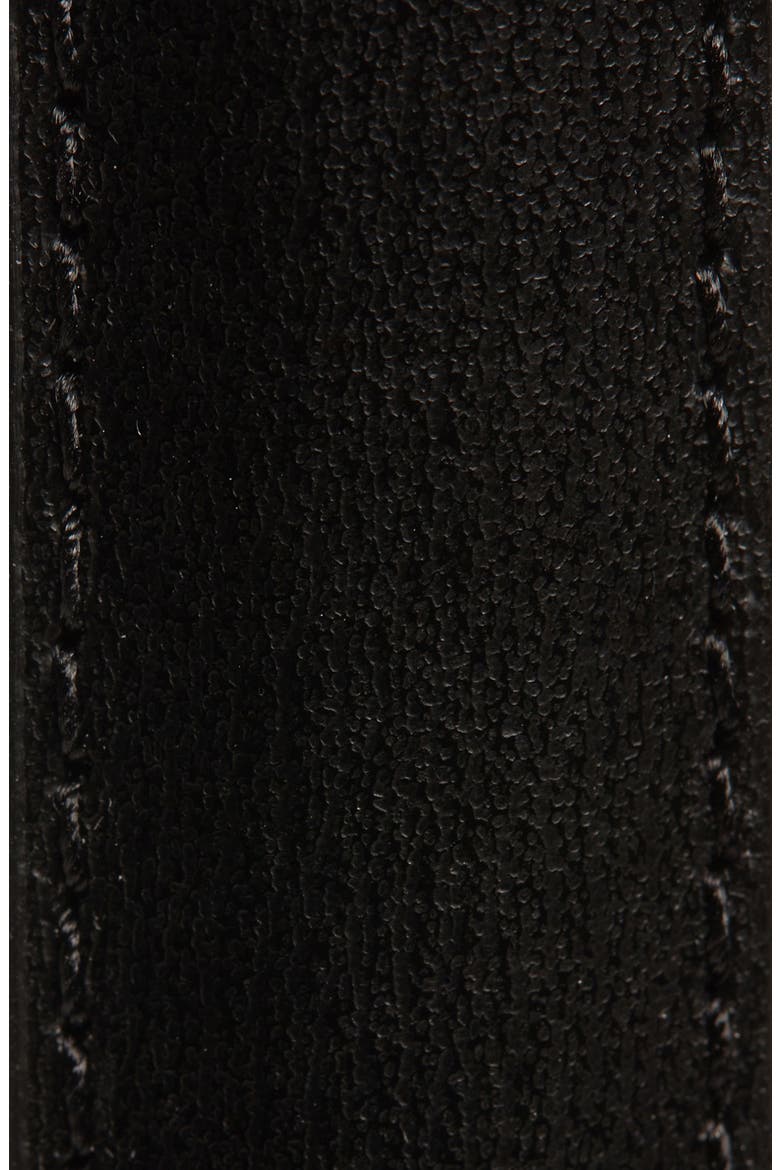 Slide Clasp Leather Belt, Alternate, color, BLACK