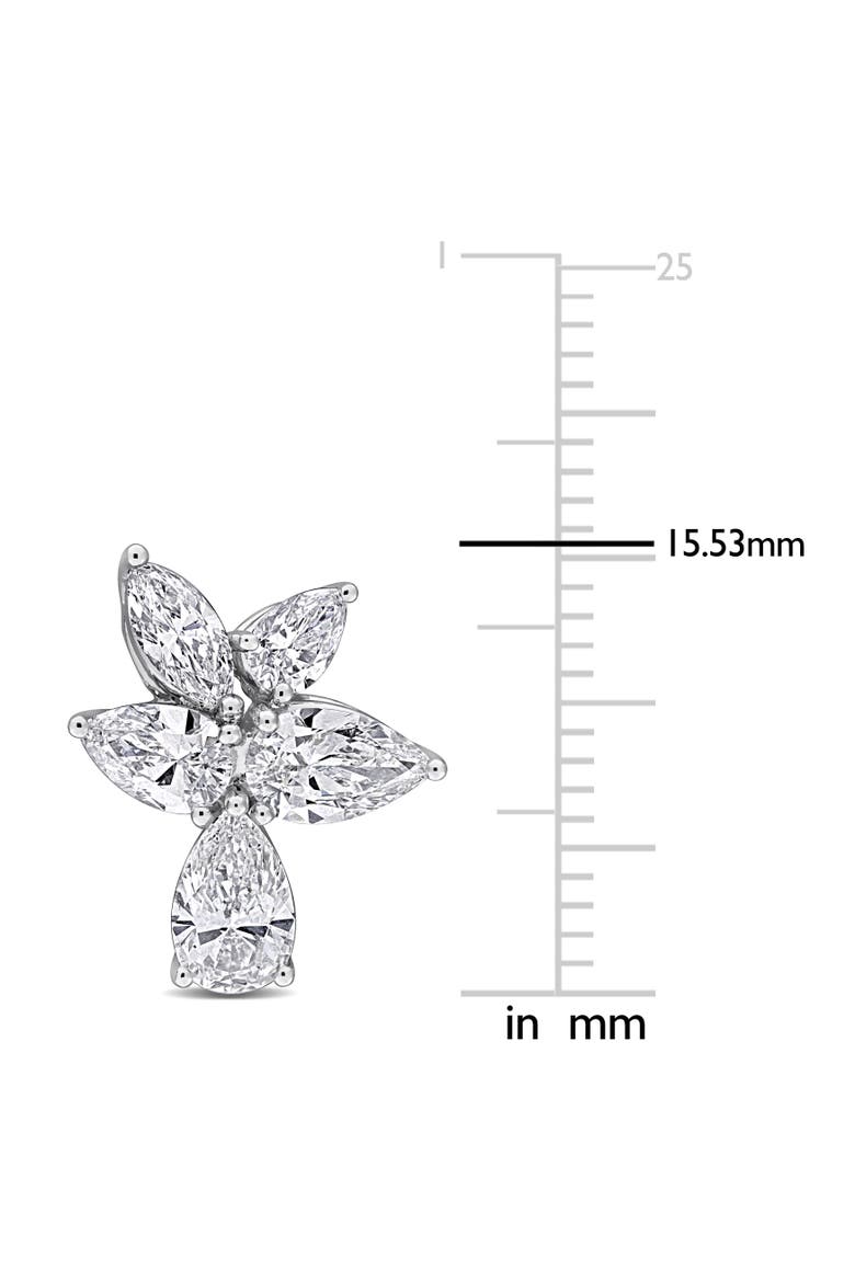1ct. t.w. Lab-Grown Diamond Cluster Drop Earrings 14k, Alternate, color, White Gold
