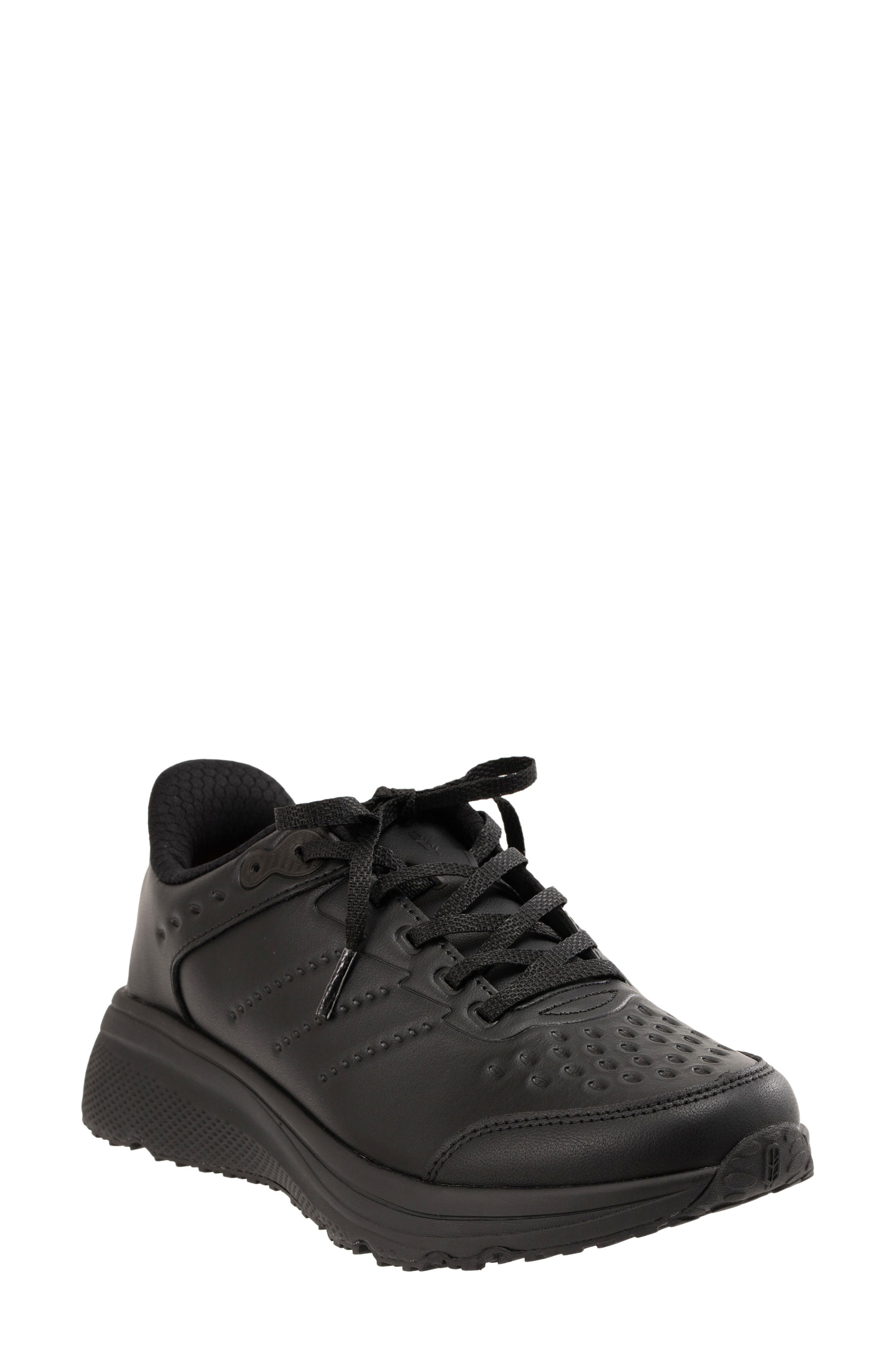Phoebe Leather Sneaker, Main, color, BLACK