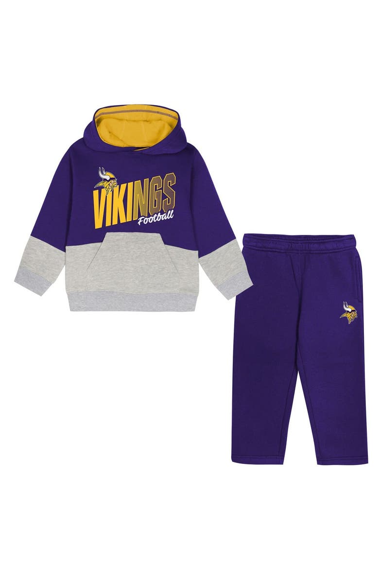 Toddler Outerstuff Purple Minnesota Vikings Lineman Fleece Hoodie & Pants Set, Main, color, Purple