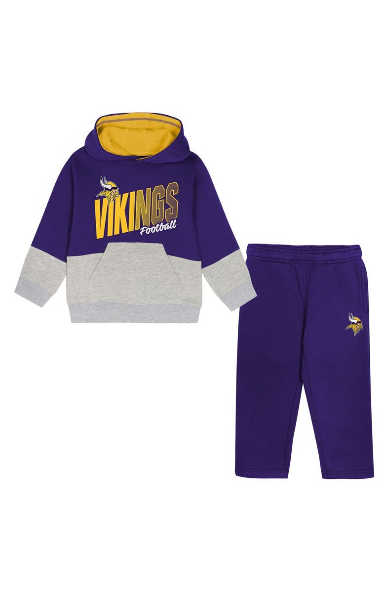 Outerstuff Toddler Outerstuff Purple Minnesota Vikings Lineman Fleece Hoodie & Pants Set, Main, color, Purple