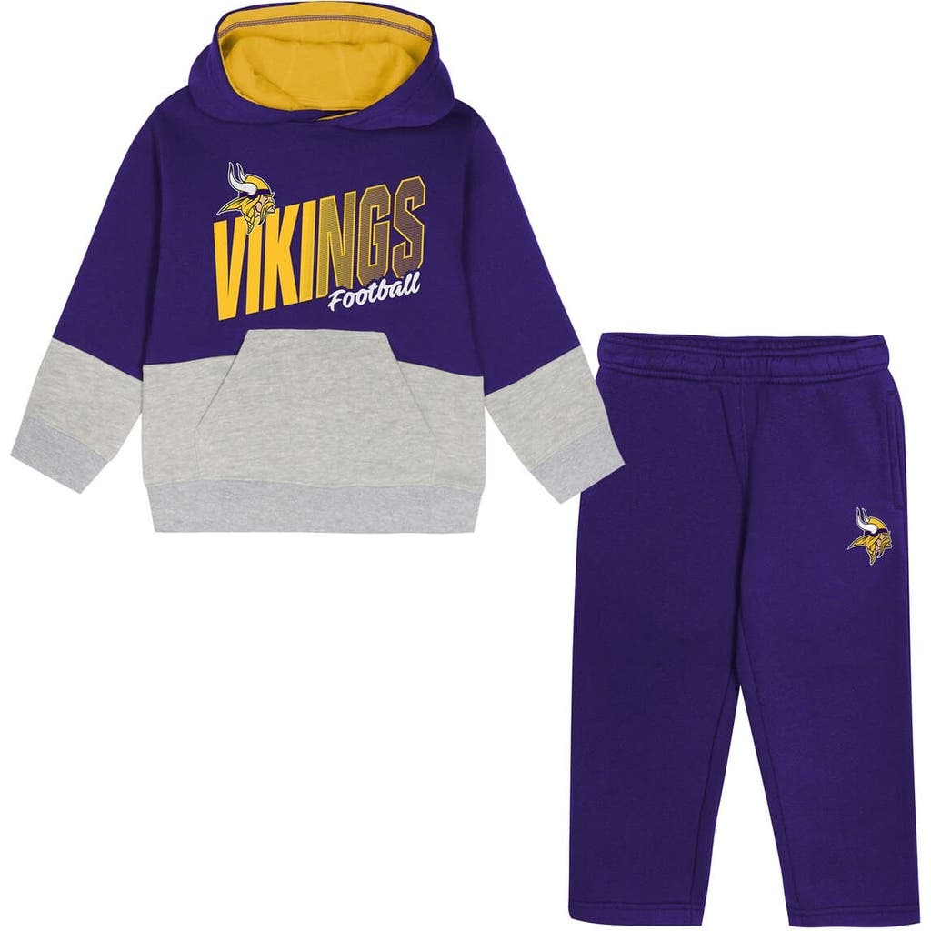 Outerstuff Kids' Toddler  Purple Minnesota Vikings Lineman Fleece Hoodie & Pants Set In Animal Print