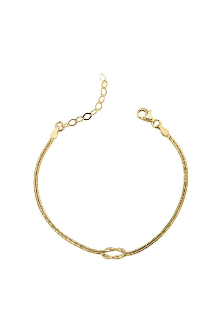 Sterling Silver Snake Chain Knot Bracelet, Main, color, Gold