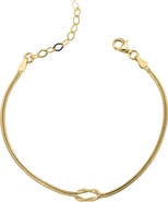 Spero London Sterling Silver Snake Chain Knot Bracelet