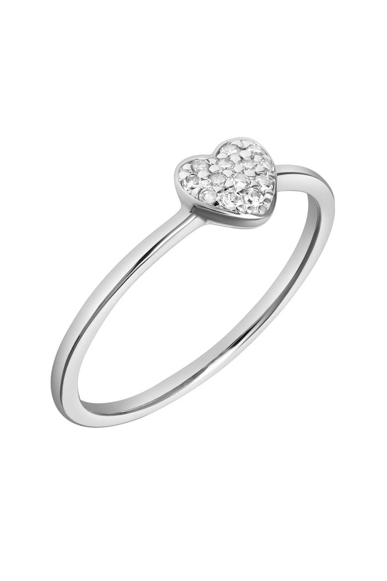 Thea Diamond Pave Heart Ring in 14K Gold - 0.09 ct, Alternate, color, 14K White Gold