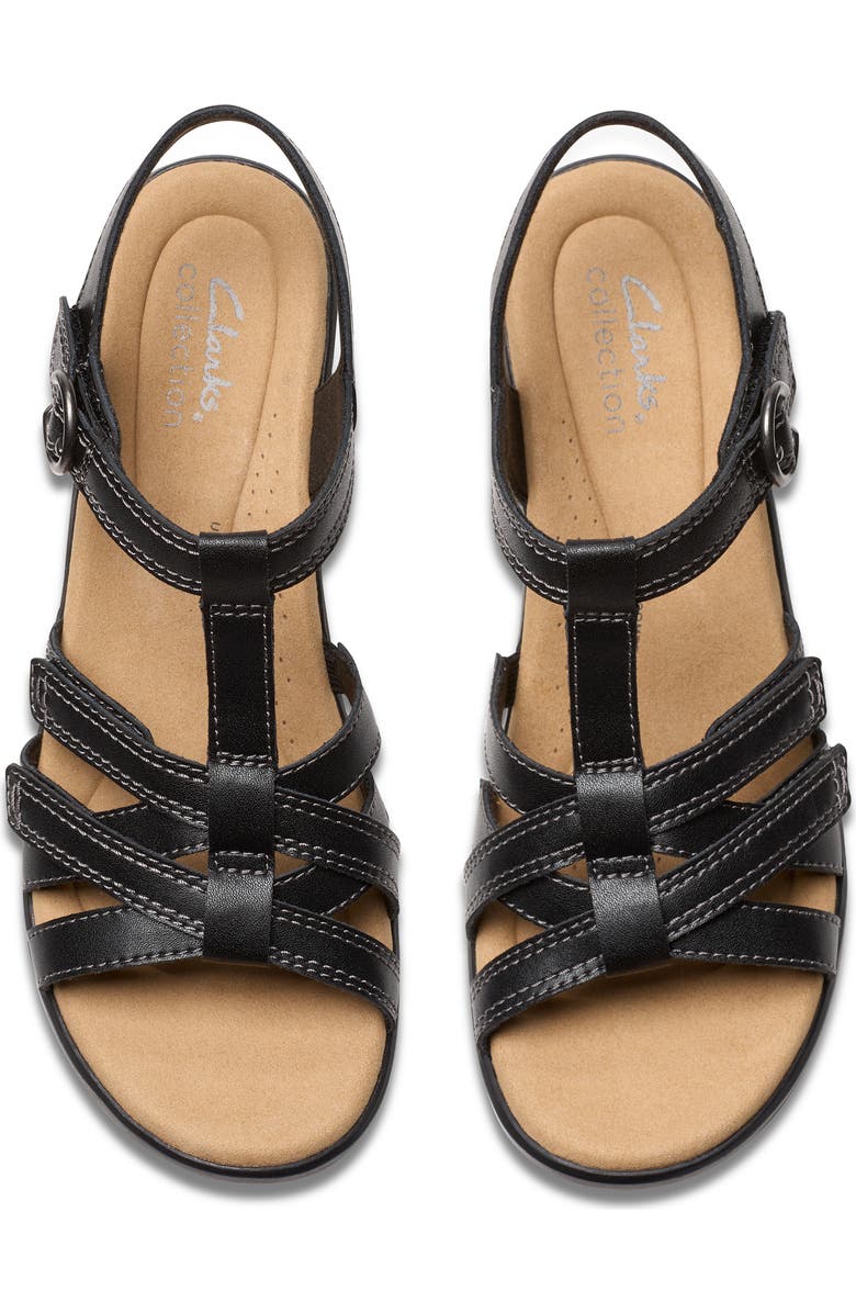 Clarks<sup>®</sup> Emily Rose Sandal, Alternate, color, Black Leather