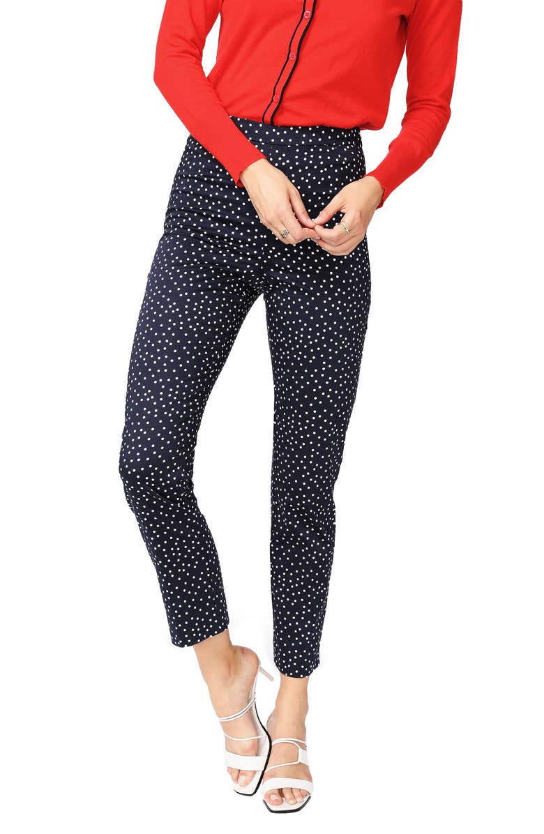 Court & Rowe Scatter Dot Slit Hem Pants, Alternate, color,