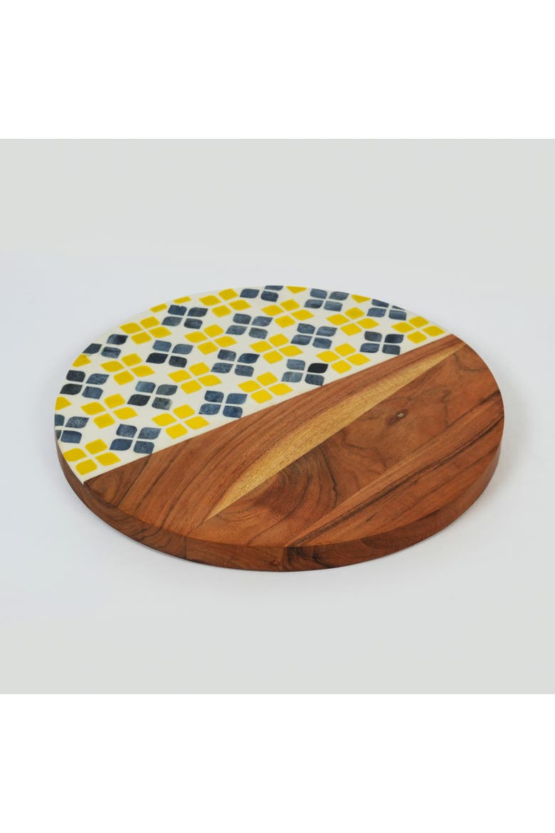 Marigold Mosaic Acacia Wood Inlay Serve Board, Alternate, color, Marigold