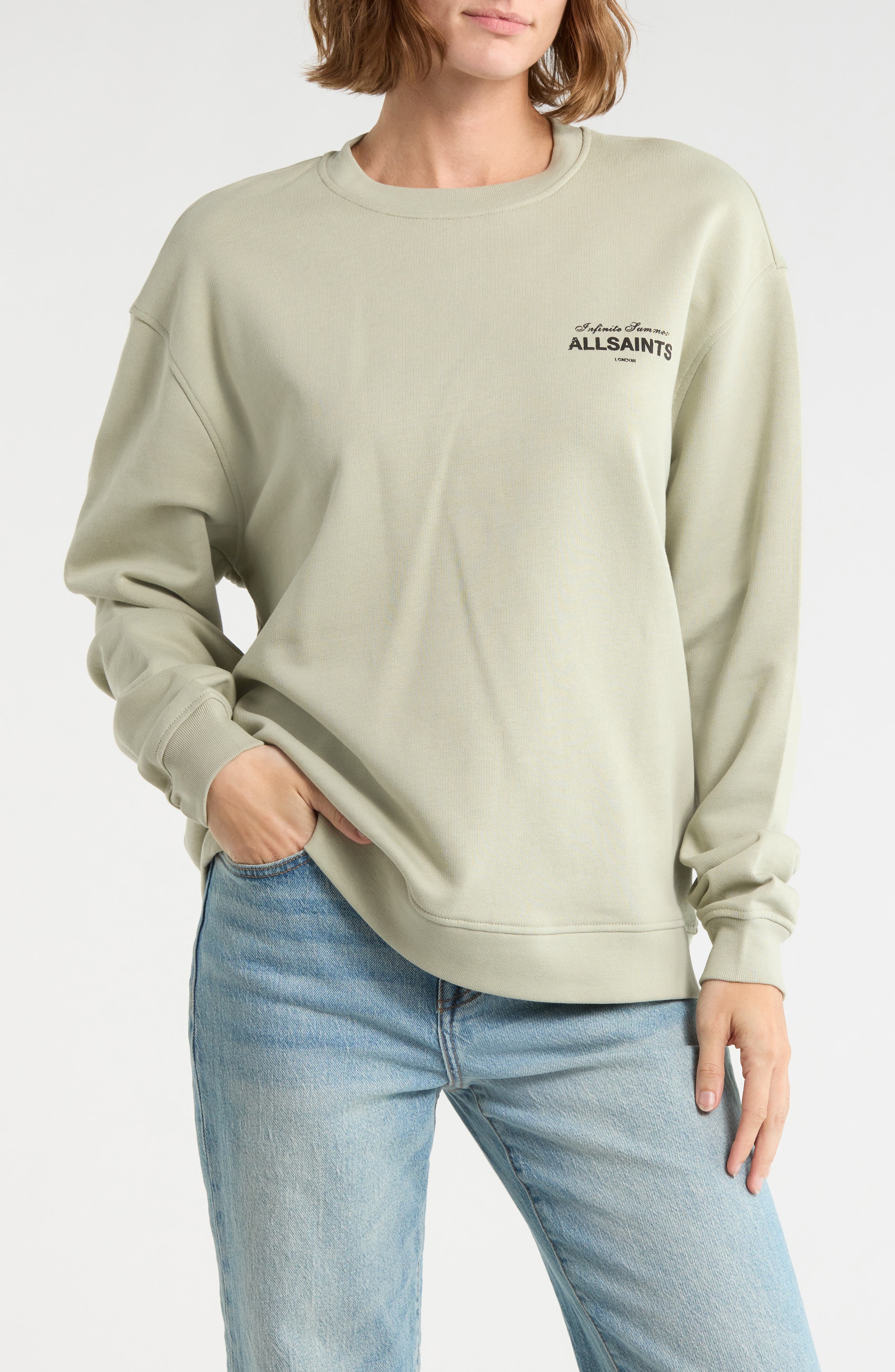 AllSaints Soleil Etta Cotton French Terry Sweatshirt