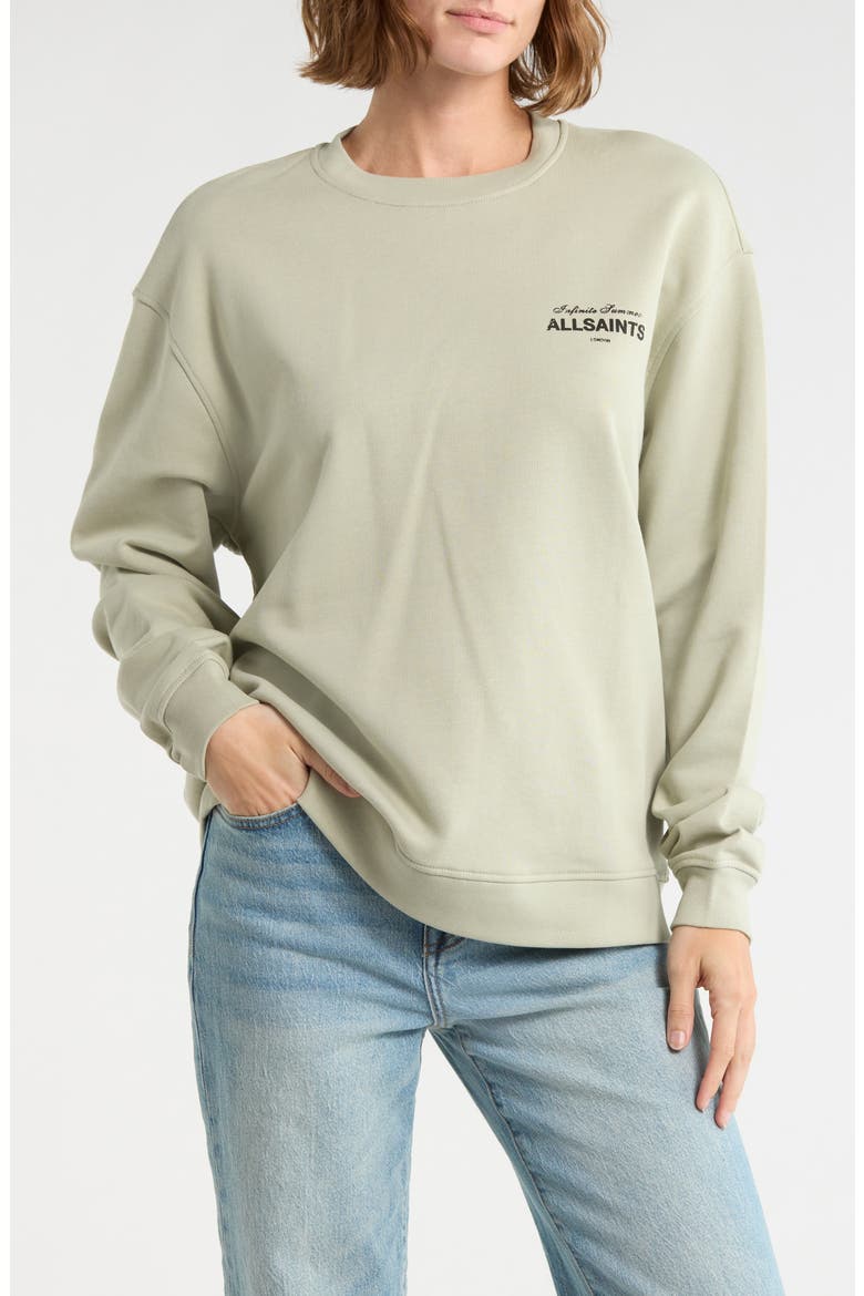 Soleil Etta Cotton French Terry Sweatshirt, Main, color, ABBEY STONE GREEN