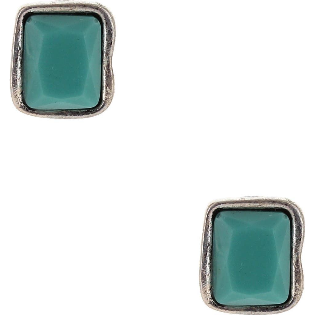 Olivia Welles Resin Square Stud Earrings In Multi
