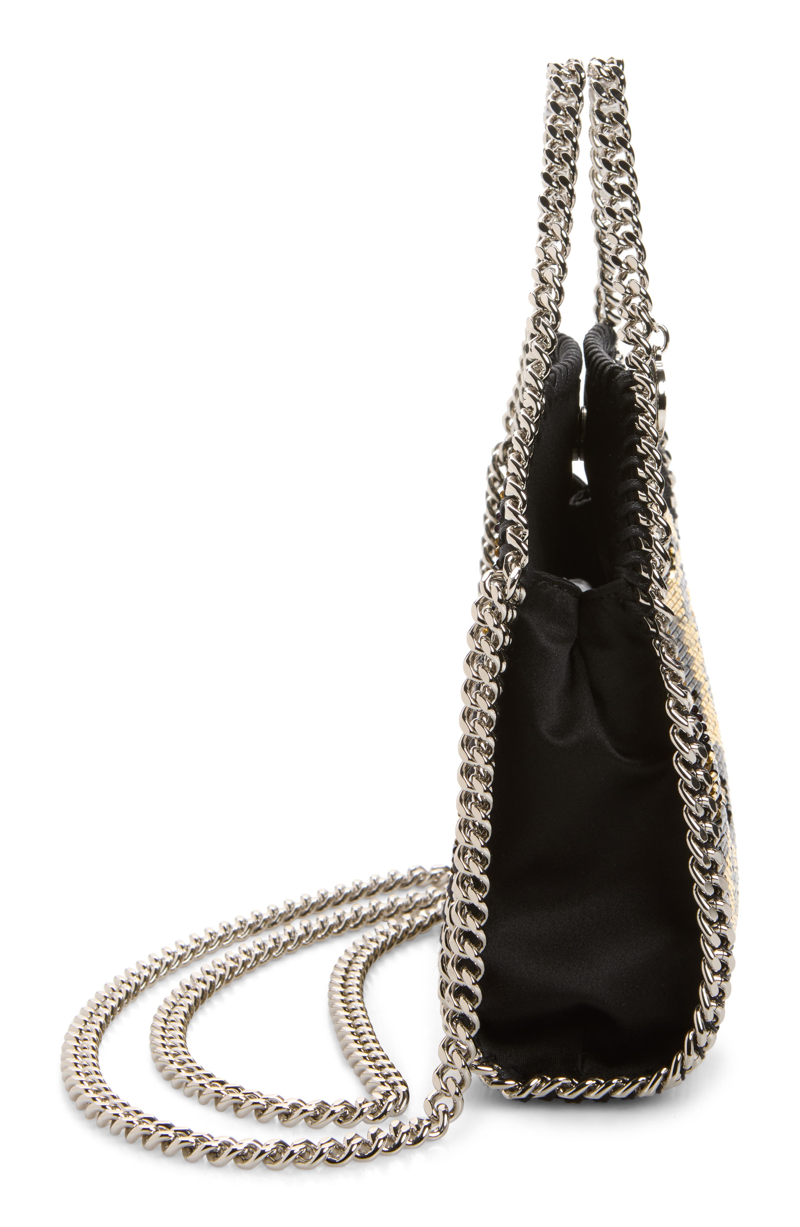 Tiny Falabella Beaded Leopard Spot Evening Bag, Alternate, color, BLACK/ GOLD