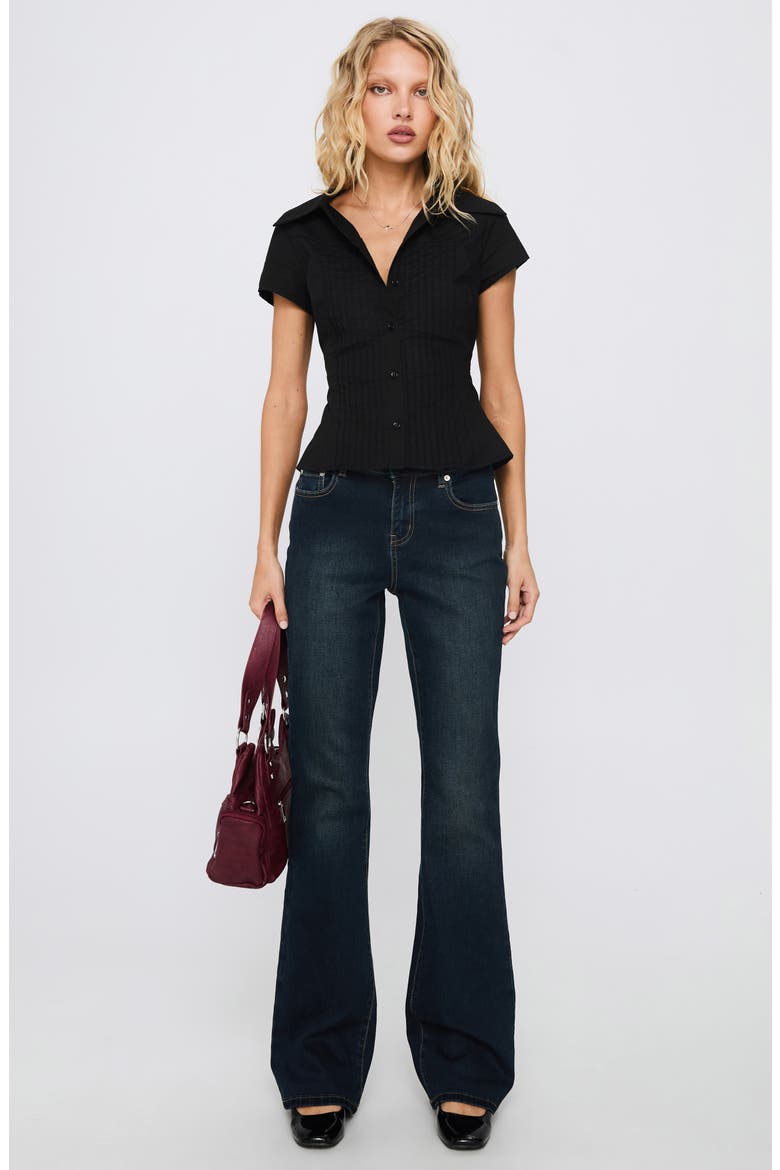 Akiyo Front Button Top, Alternate, color, BLACK