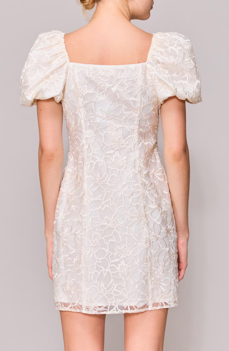 MELLODAY Square Neck Puff Sleeve Sheath Minidress, Alternate, color,