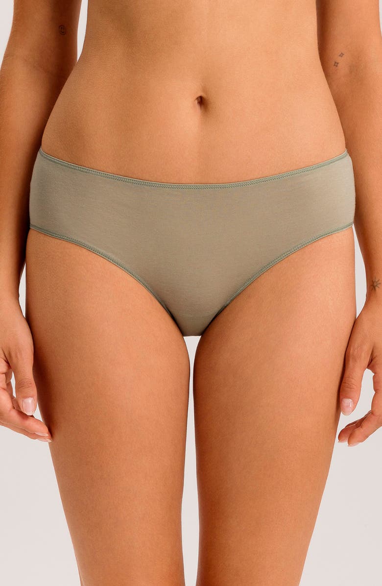 Hanro Ultralight High Cut Briefs, Main, color, Crystal Green