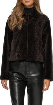 GORSKI Textured Genuine Shearling Short Jacket