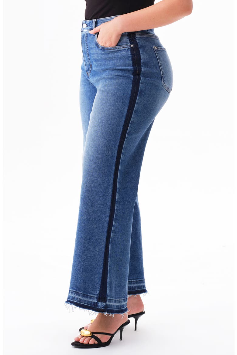 High Waist Raw Hem Wide Leg Jeans, Alternate, color, TRAPPIST-1E