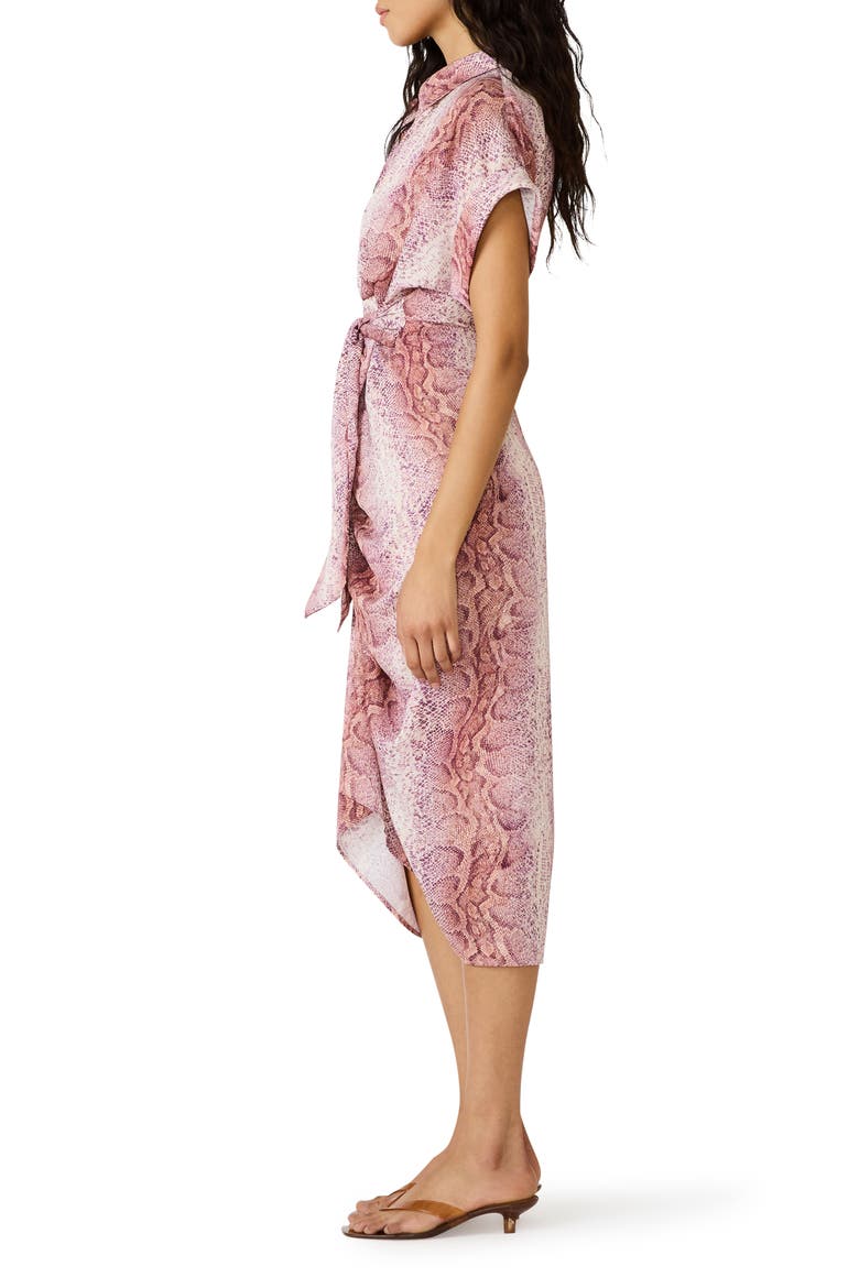 Tori Snakeskin Print Shirtdress, Alternate, color, PINK SNAKE