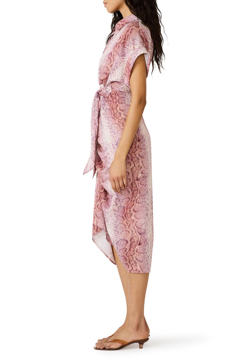Steve Madden Tori Snakeskin Print Shirtdress, Alternate, color, Pink Snake