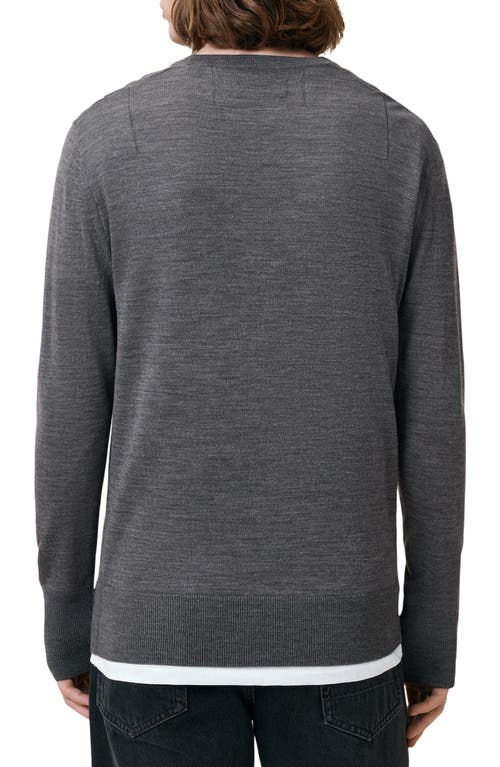 Shop Allsaints Mode Merino Wool Crewneck Sweater In Monument Grey