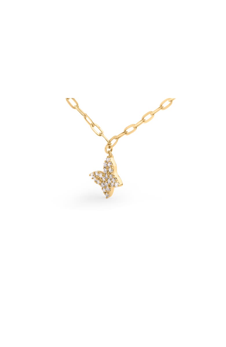 Haus of Brilliance 14KT Yellow Gold 1/2 Cttw Diamond Butterfly Station Paperclip Station Necklace, Alternate, color, Yellow