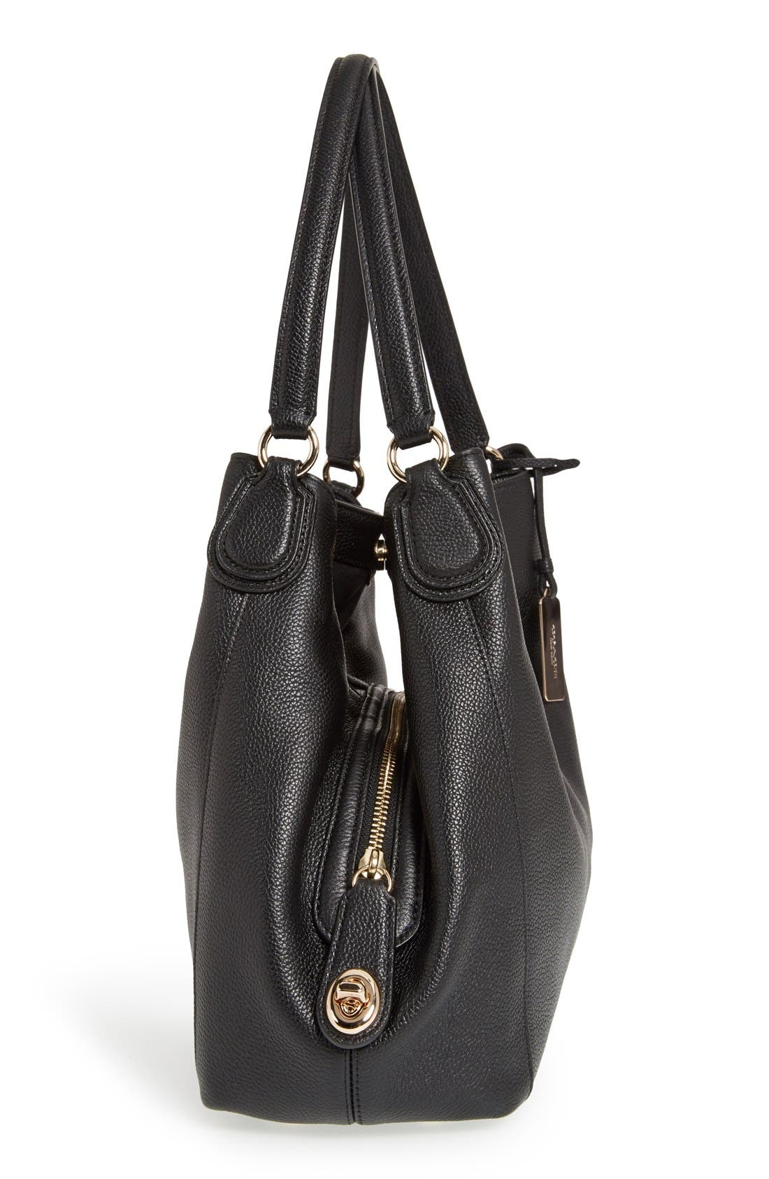 COACH 'Edie' Pebbled Leather Shoulder Bag, Alternate, color, 