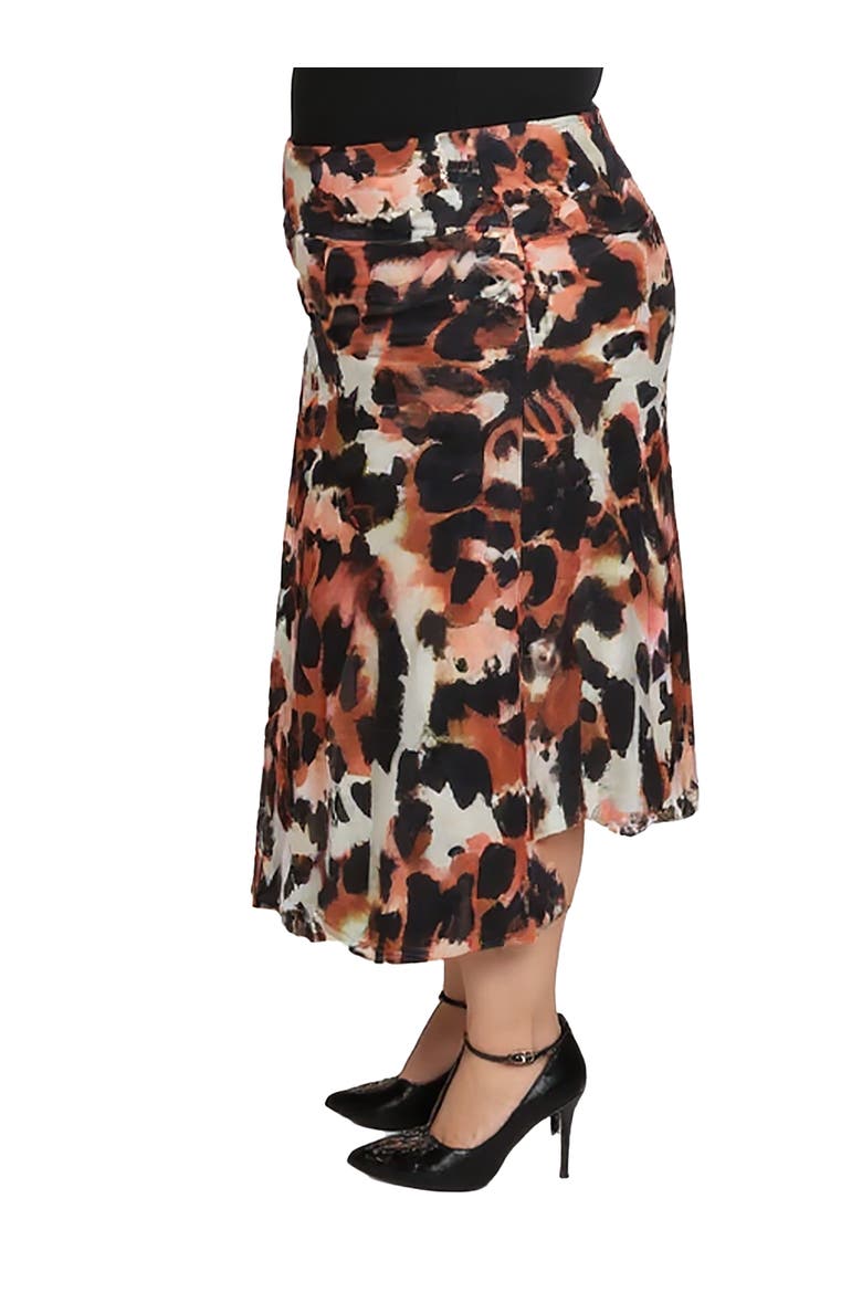 Animal Print Elastic Waist Maxi Skirt, Alternate, color, Brown Multi