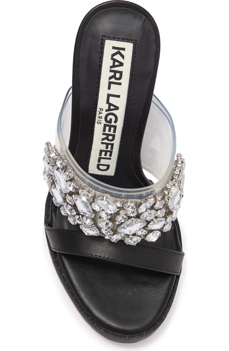 KARL LAGERFELD PARIS Bedika Crystal Embellished Clear Strap Sandal, Alternate, color,