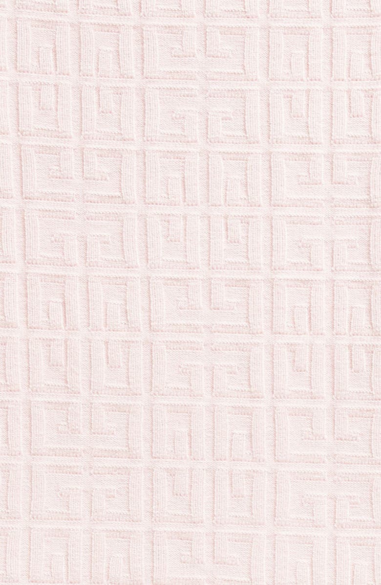 GIVENCHY KIDS Kids' 4G Jacquard Knit Ruffle Hem Sweater Dress, Alternate, color, Marshmallow